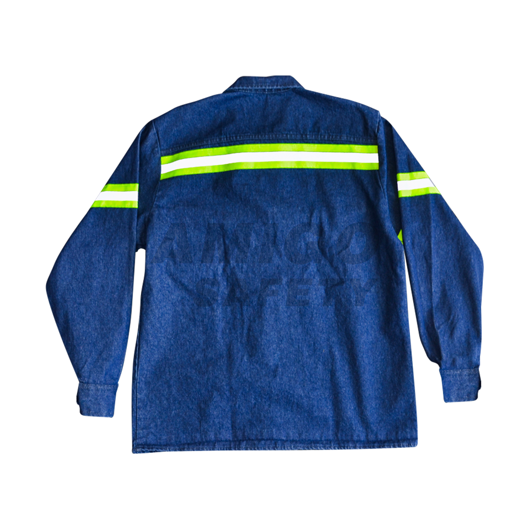 Camisola 14 Oz. Mezclilla con Reflejante Suavizada Providencia Azul Marino CA14MSCB - 1